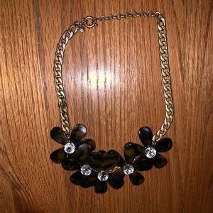 J Crew Tortoise Shell Flower Necklace